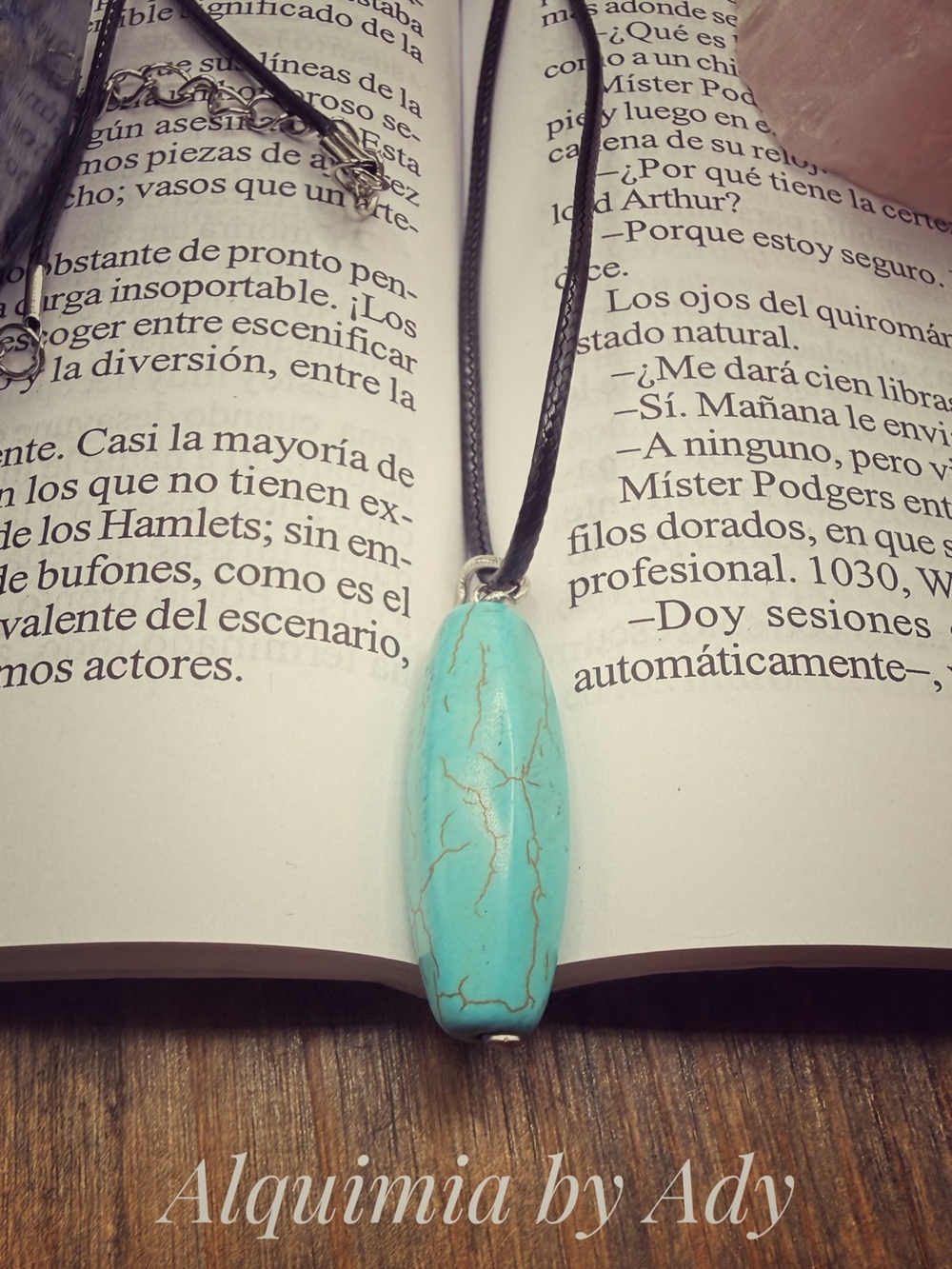 Big Turquoise Blue Stone Pendant Necklace